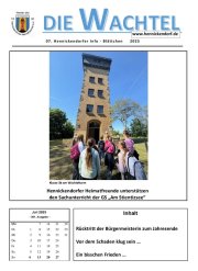 Titelansicht der aktuellen Ausgabe der Wachtel