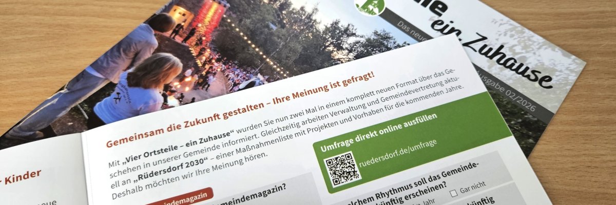 Foto der Umfrage im Gemeindemagazin