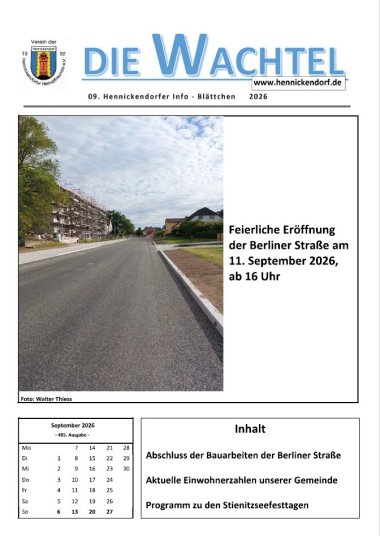 Cover view of the current issue of Wachtel