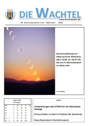 Titelansicht der aktuellen Ausgabe der Wachtel