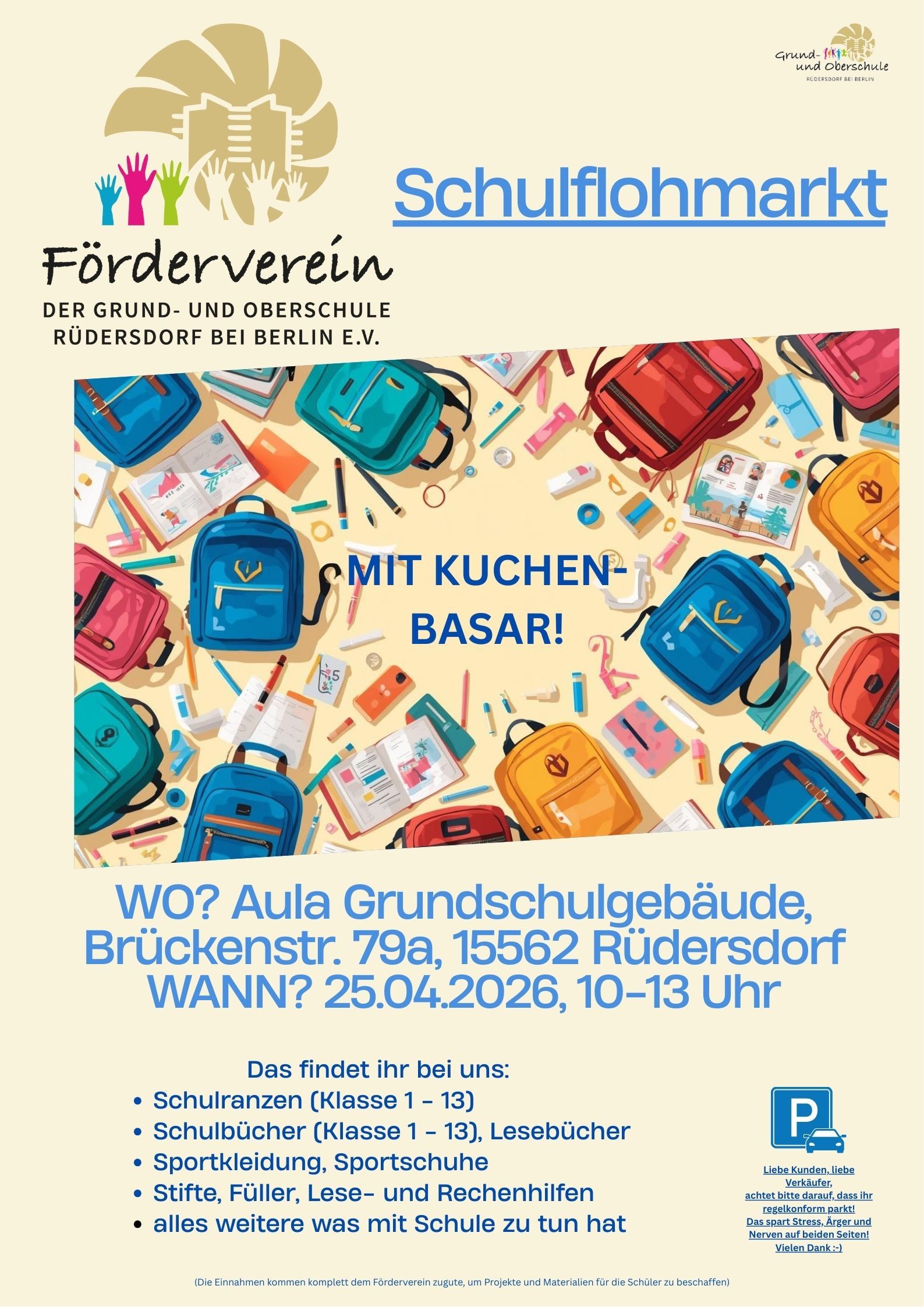 Poster - Flohmarkt für Schulranzen & Bücher - 1