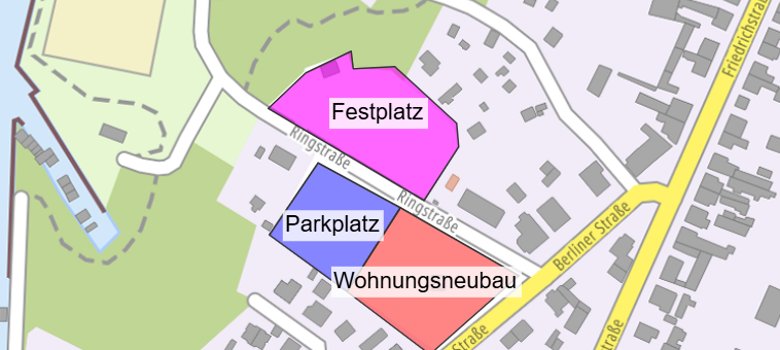 Kartenansicht der Parkfläche am Festplatz