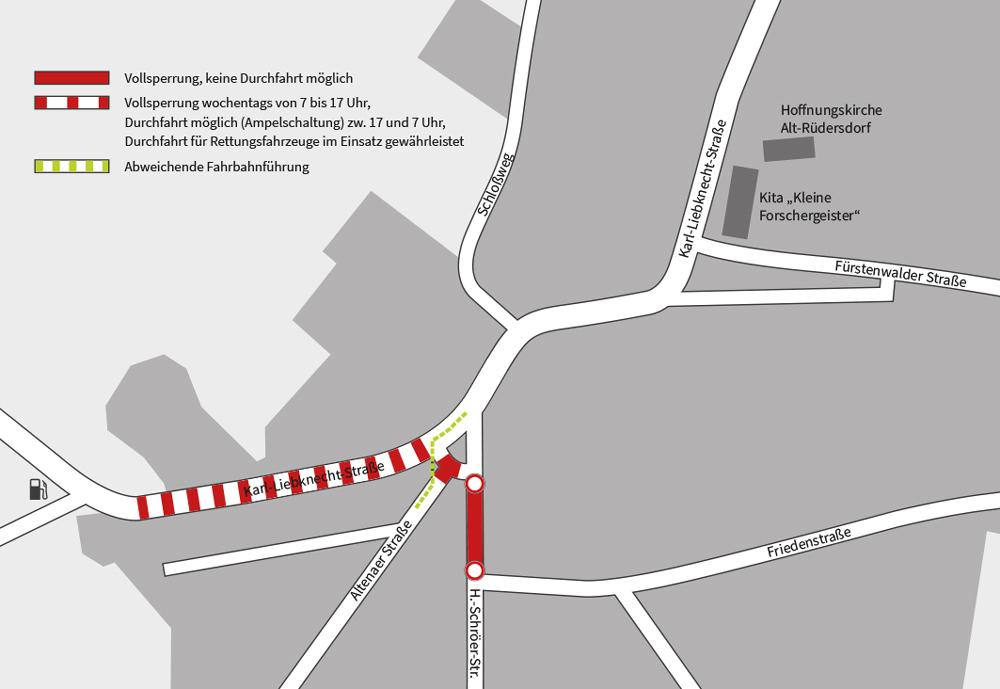 Beginn teilweise Vollsperrung Karl-Liebknecht-Straße