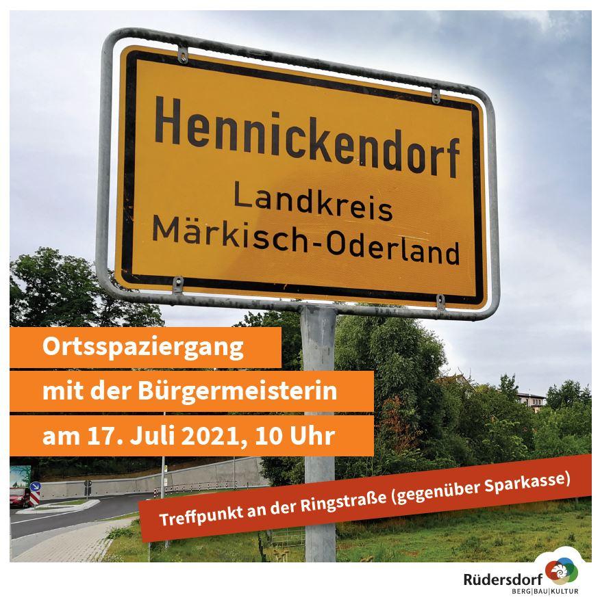 Ortsrundgang mit der Bürgermeisterin in Hennickendorf