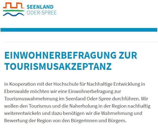 Umfrage zur Tourismuswahrnehmung in unserer Region